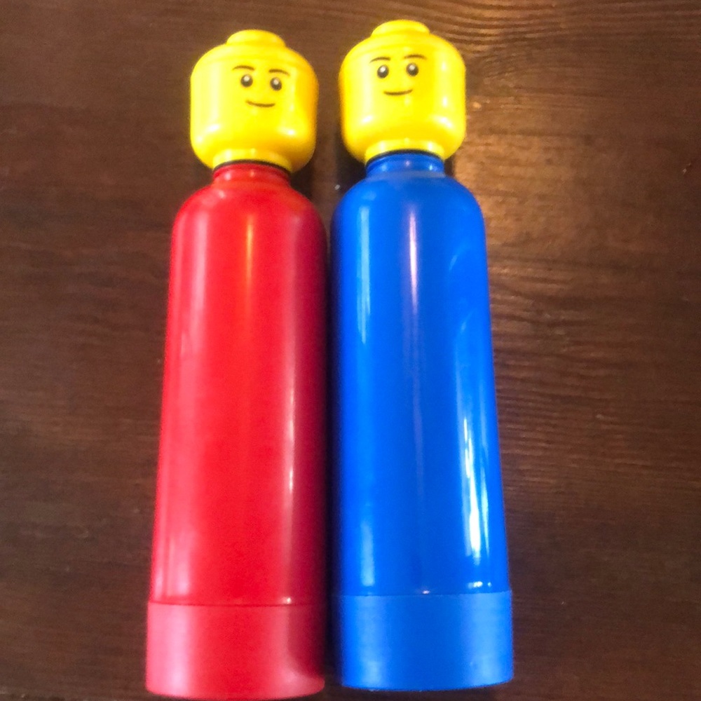 Never used official Lego water bottles (PAIR)